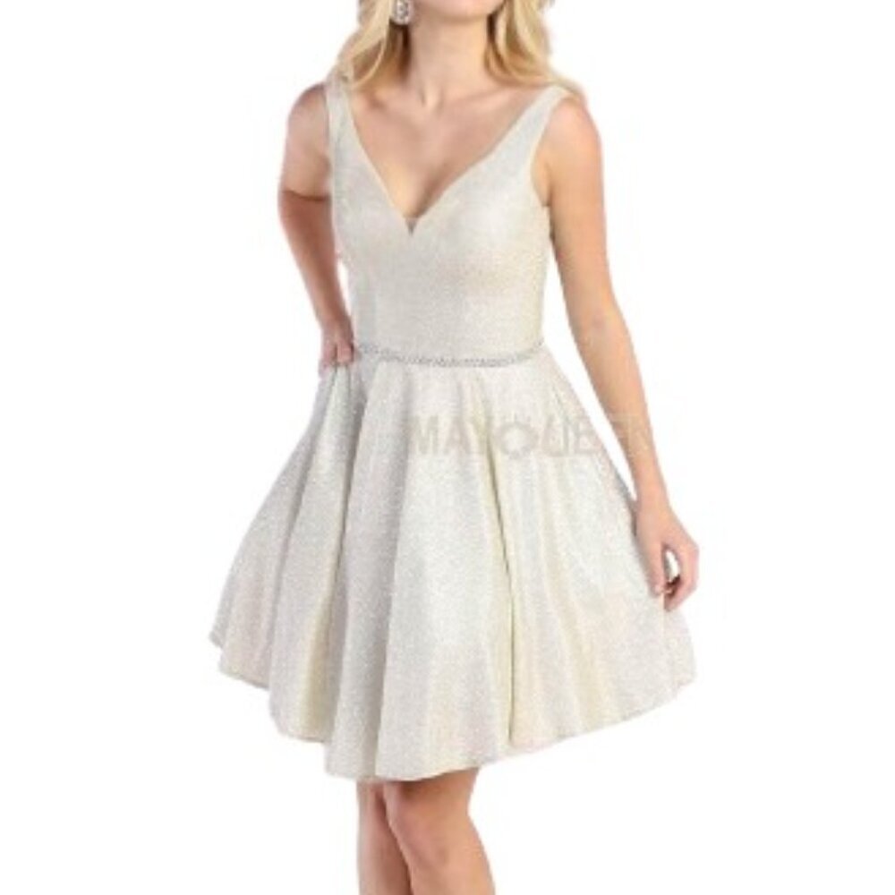 SALE NWT May Queen MQ1777 Cocktail Dress Champagne Size 4, 6 and 8